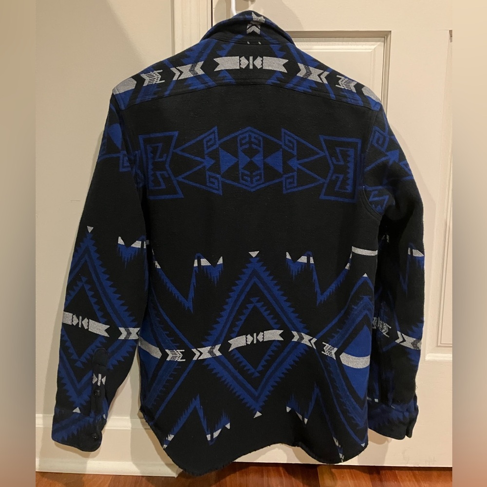 Ralph Lauren Button Down Black and Blue Geometric Shirt. - Picture 3 of 3